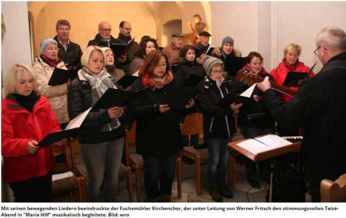 Taiz� -Gebetsabend mit Kirchenchor Fuchsm�hl, begleitet von Leiter Werner Fritsch und Hubert K�hler